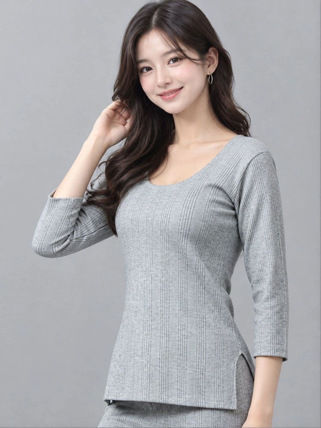 ZEFFORA Cotton Round Neck Thermal Tops