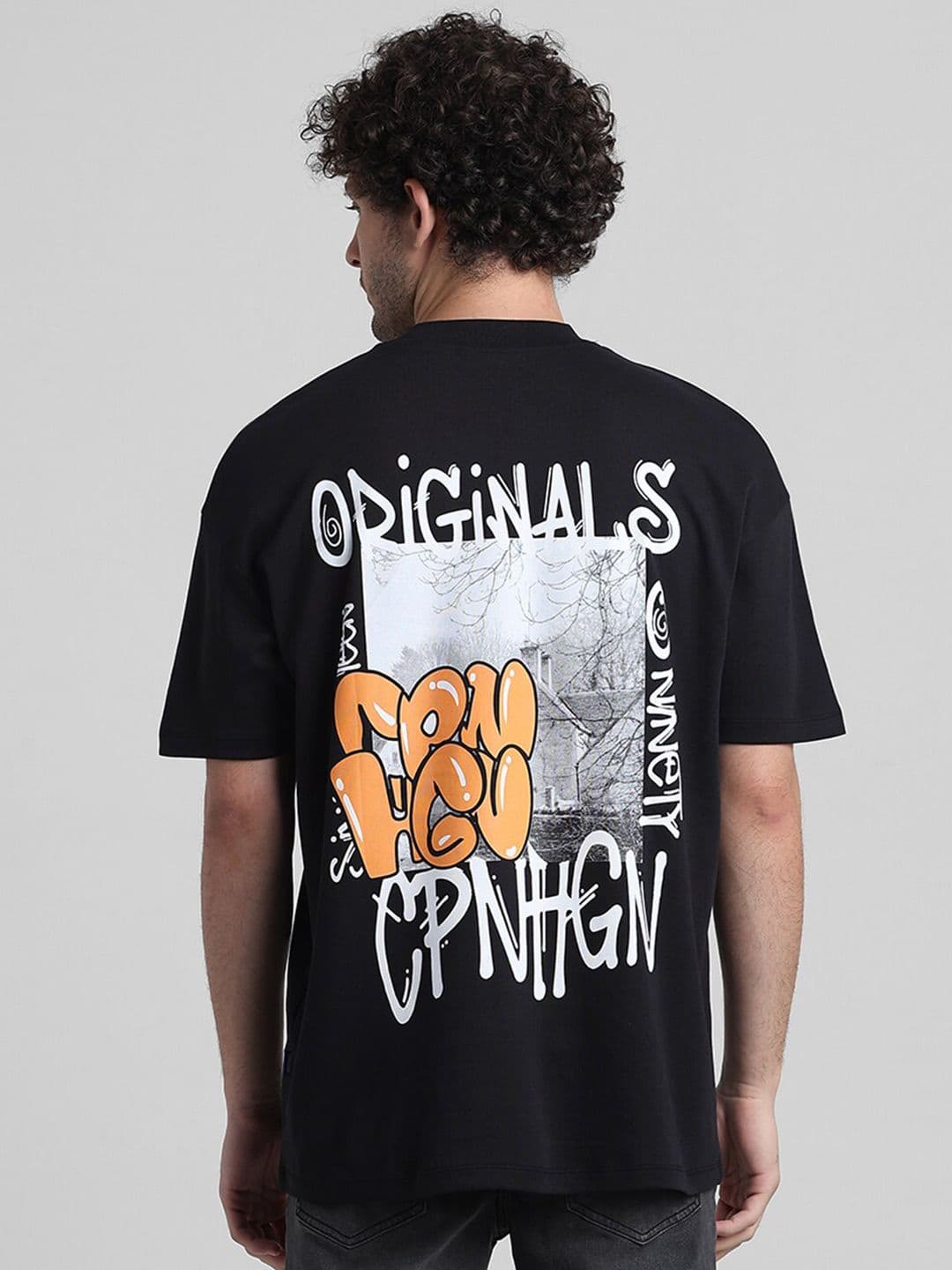 Jack & Jones Graphic Printed Oversized Cotton T-shirt