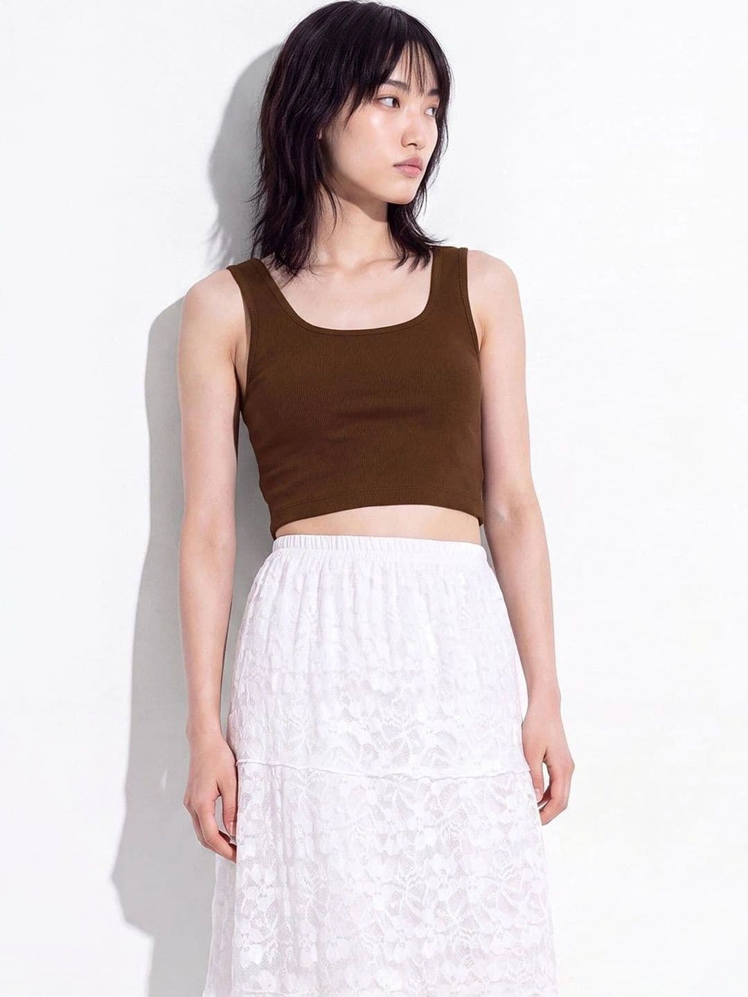 max Cotton Blend Tank Crop Top